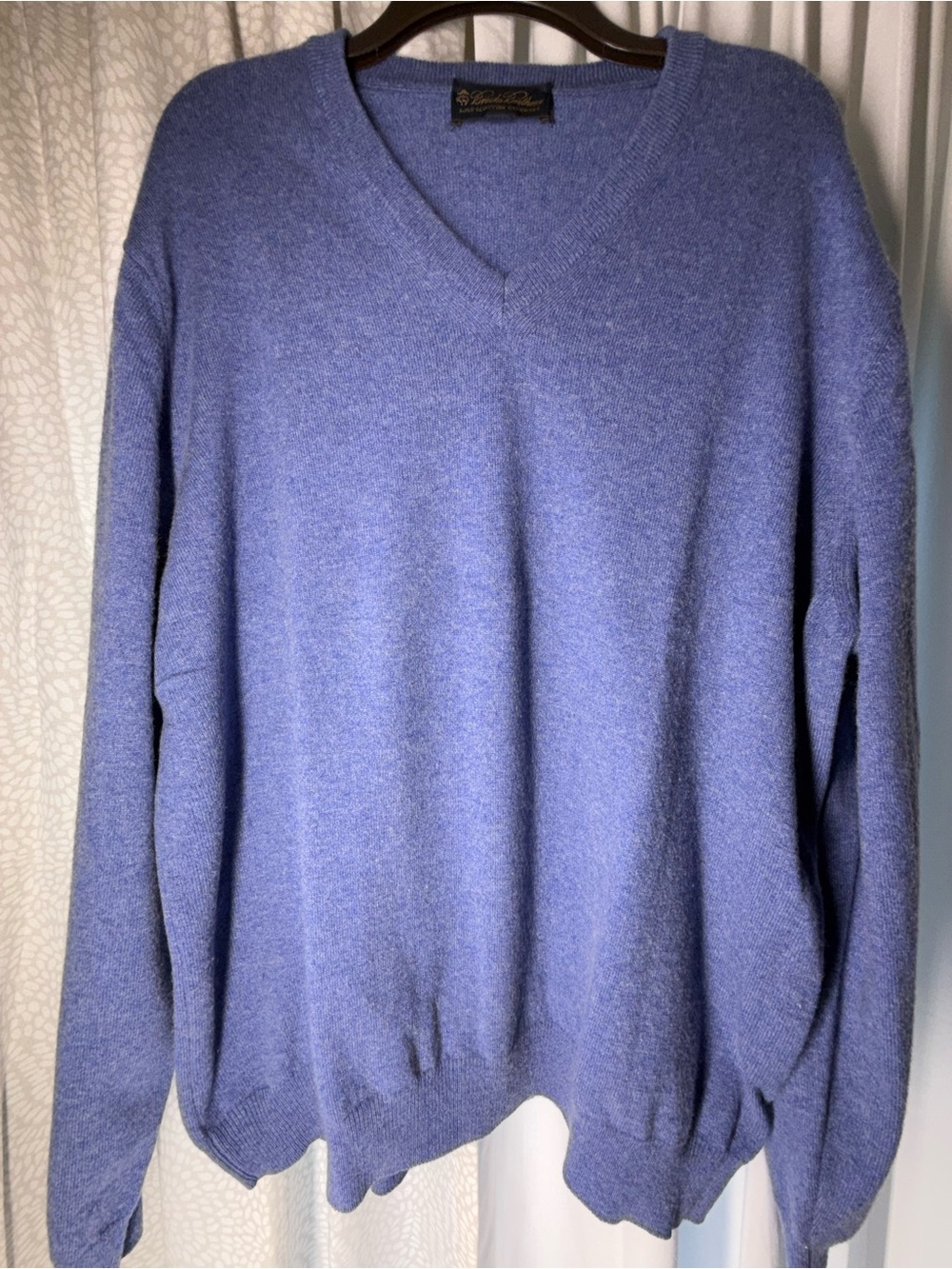 Brooks Brothers Men's V-Neck Sweater in Heather Periwinkle Blue